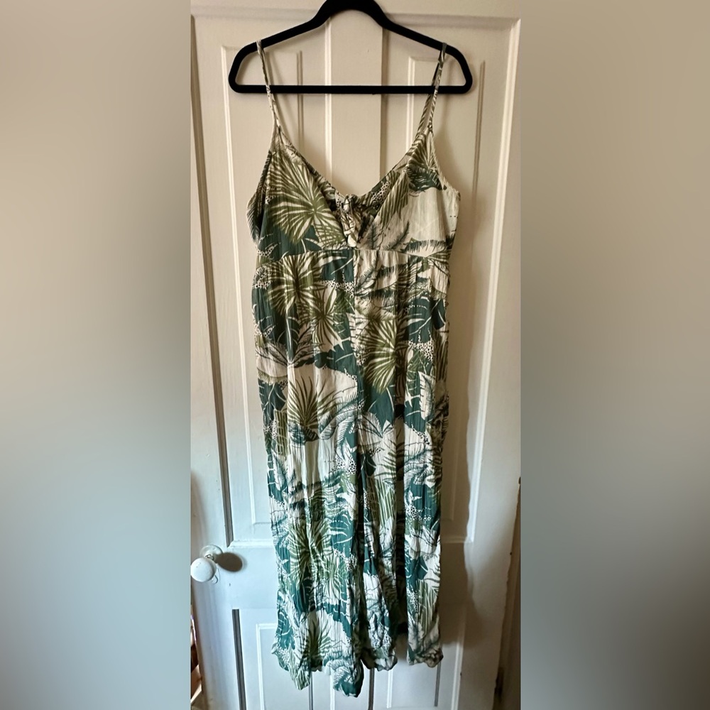 Aerie Tie Front Printed Jumpsuit, size XL - Picture 2 of 5